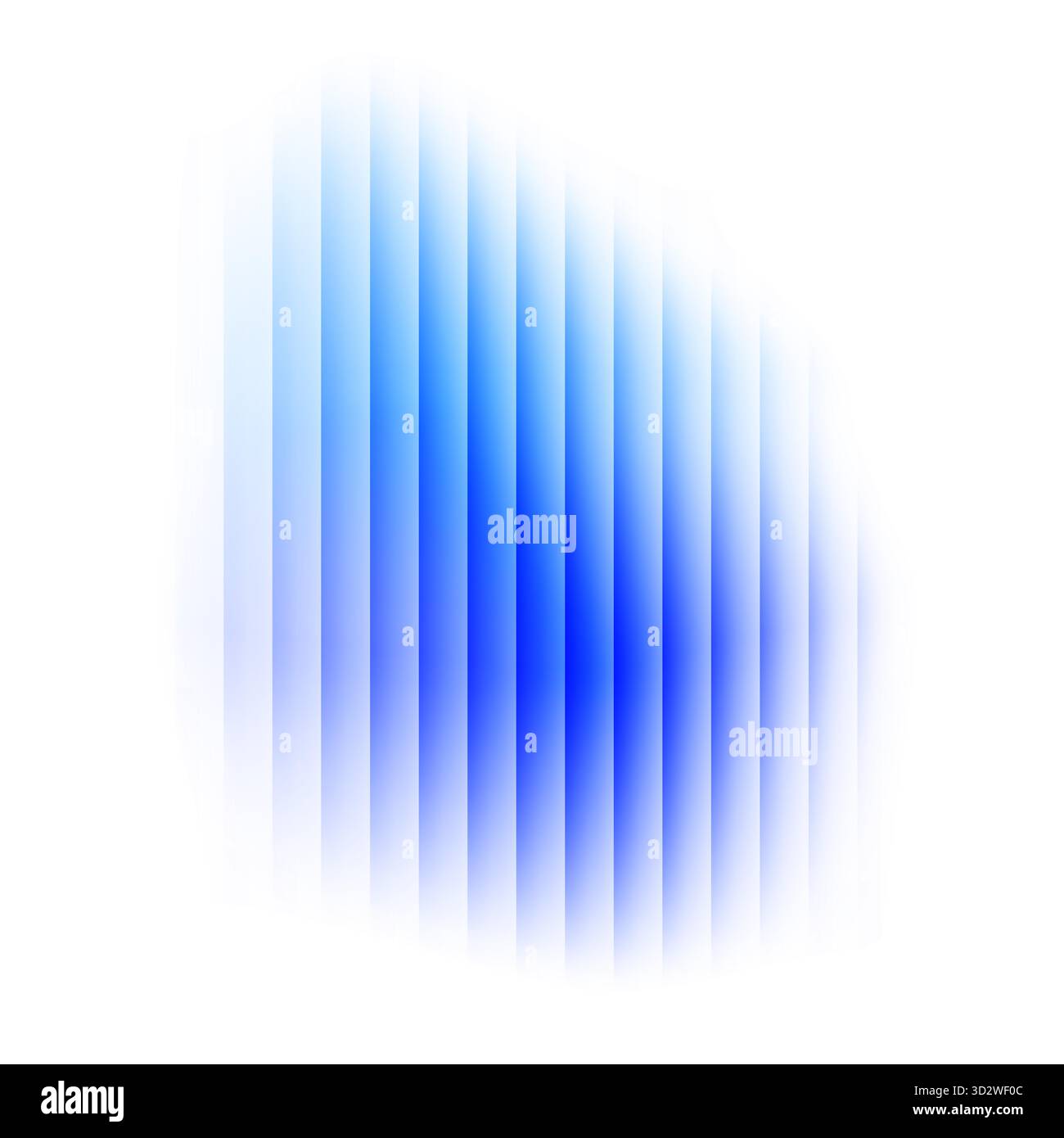 Ribbed glass effect abstract blue spot. Vector liquid holographic blurred striped gradient element Stock Vector