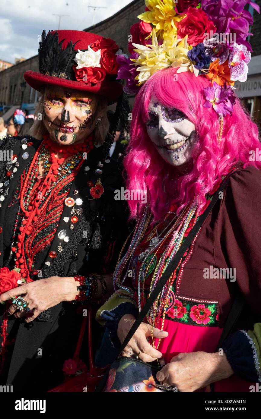 London, Columbia Road, Mexican  Day of the Dead celebration, All Saints Day, November 1st 2025. Stock Photo