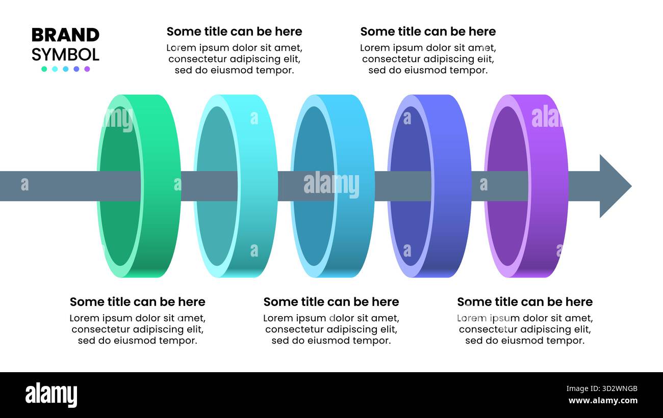 Infographic template with icons and 5 options or steps. Rings. Can be ...
