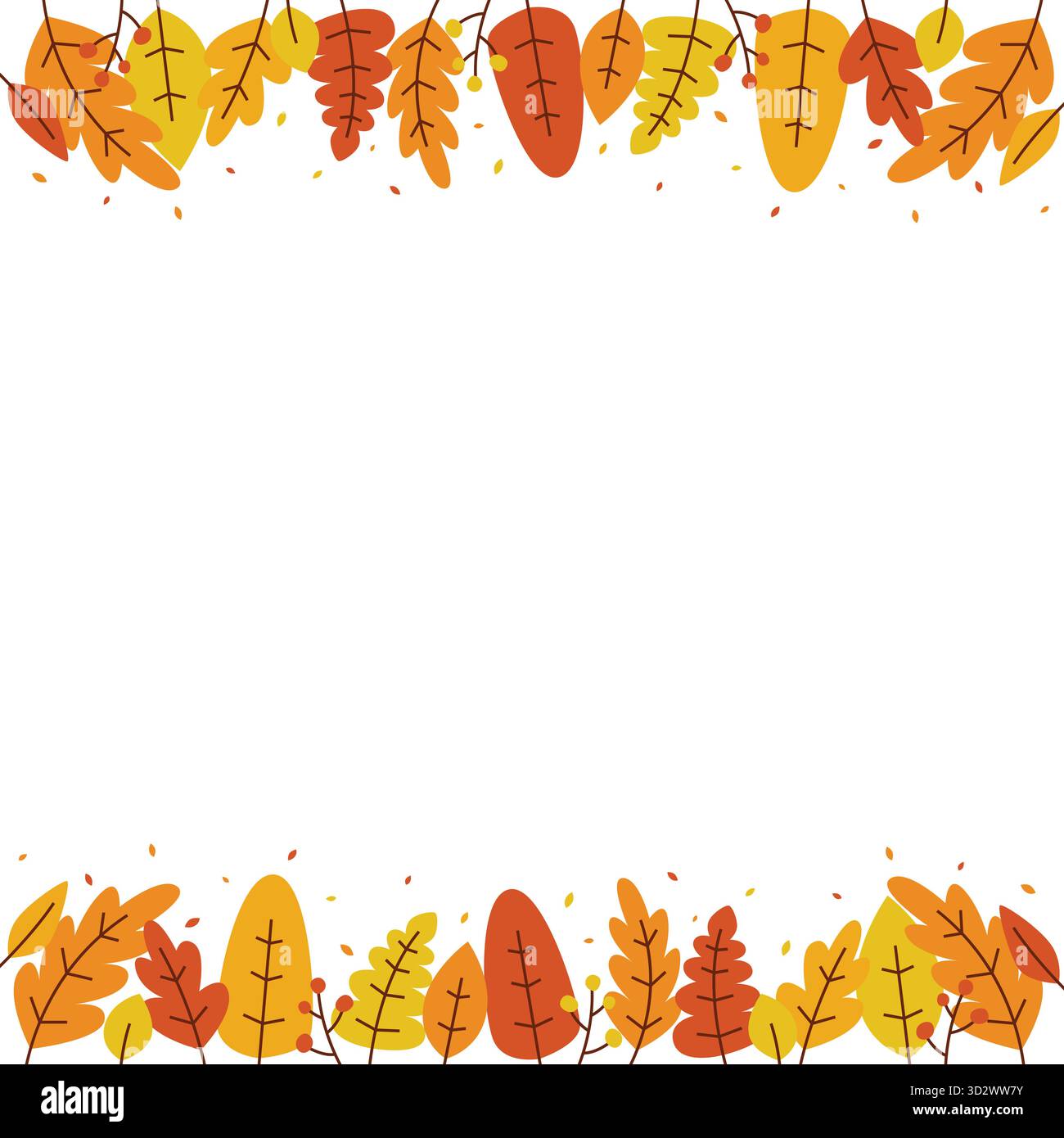 Autumn leaf border with warm orange, yellow, and red foliage with some blank copy space for text ideal for seasonal invitations, and banners. Stock Vector