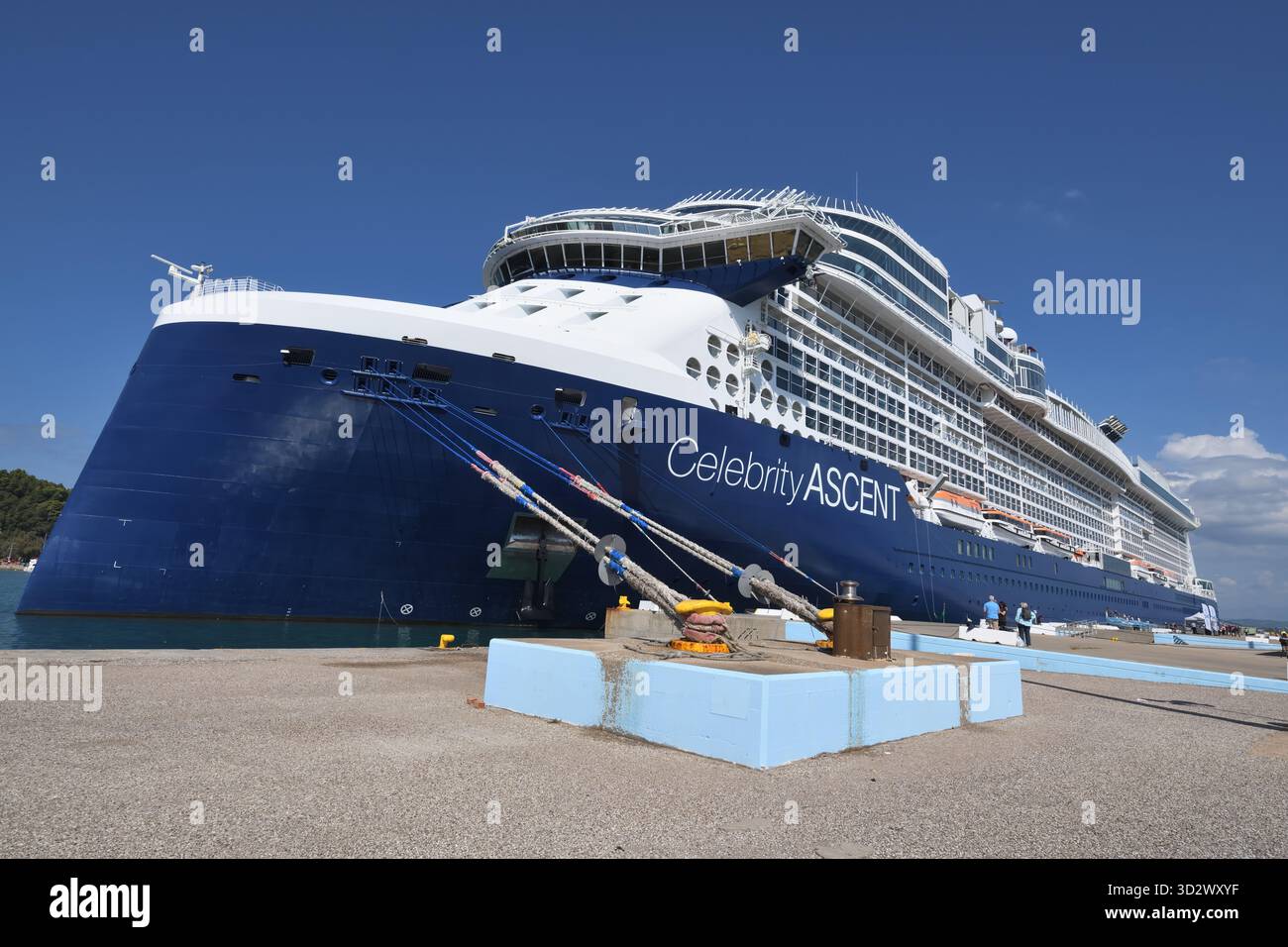 Cruise ship Celebrity Ascent in port of Katakolo, Greece. Stock Photo