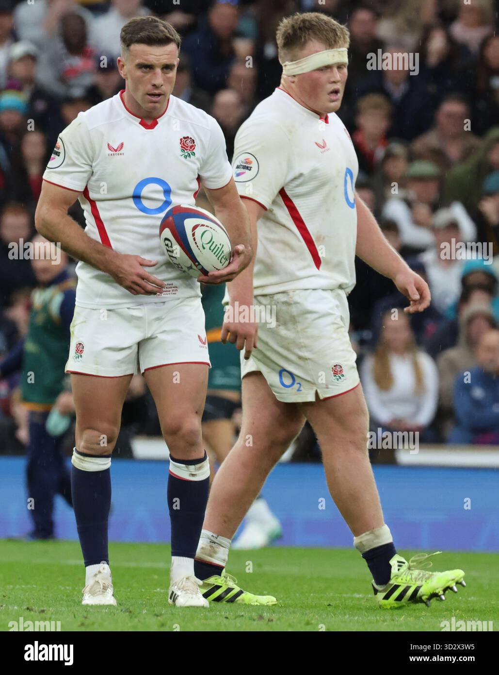 L-R England's George Ford(Sale Sharks) and England's Fin Baxter ...