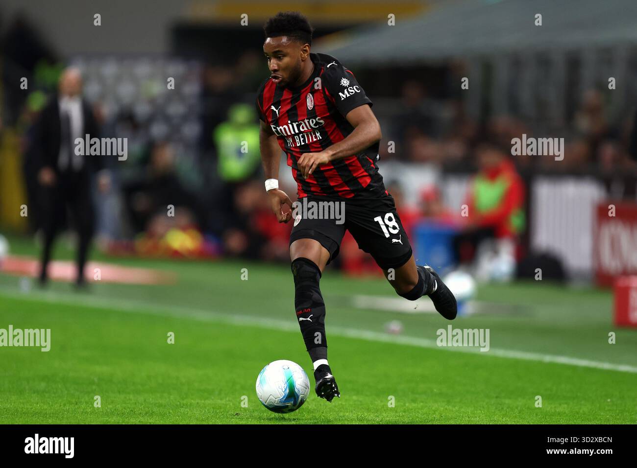 Christopher Nkunku of Ac Milan in action during the Serie A football ...