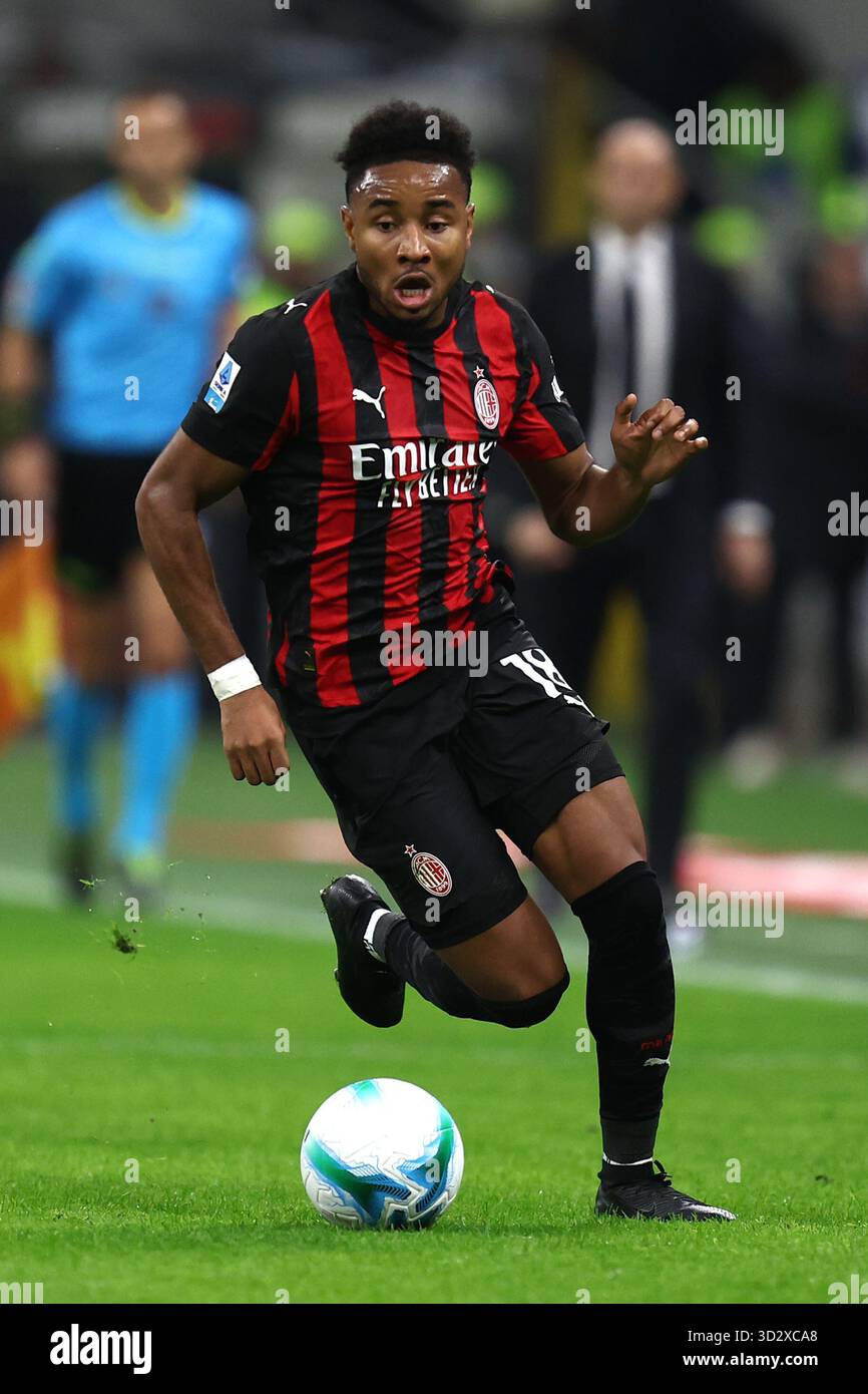 Christopher Nkunku of Ac Milan in action during the Serie A match ...