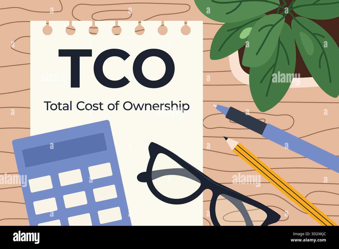 TCO Total Cost of Ownership concept; business and finance idea showing ...