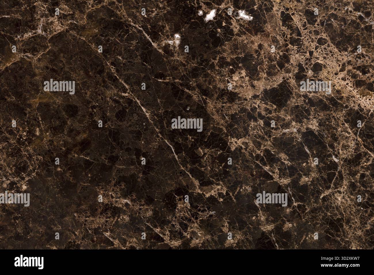 Dark brown marble texture with delicate beige veining, great for interior projects Stock Photo