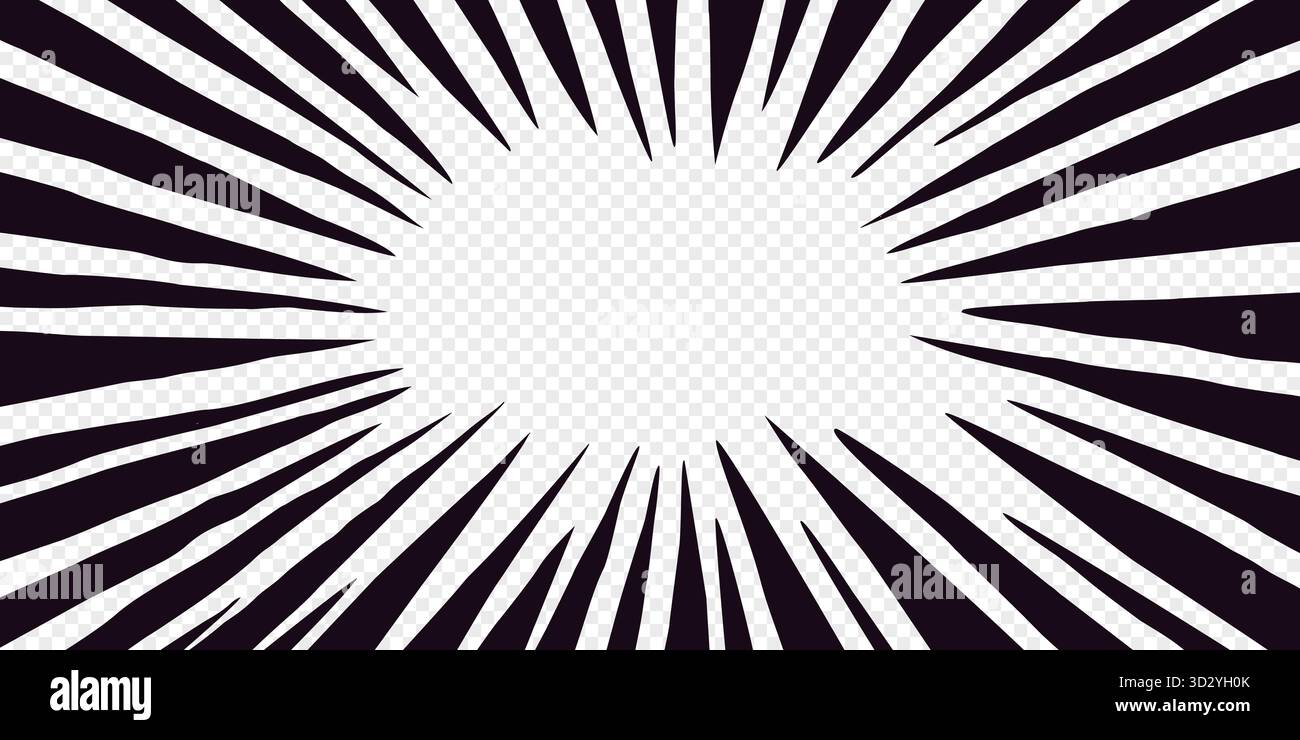 Irregular Rays Vector Irregular speed effect with bold black rays forming an anime comic ...