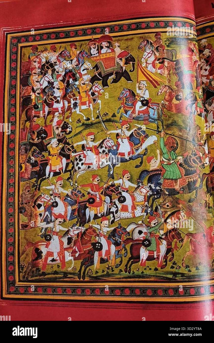 Painting of the Battle of Ram Chatauni between Bharatpur State and the ...