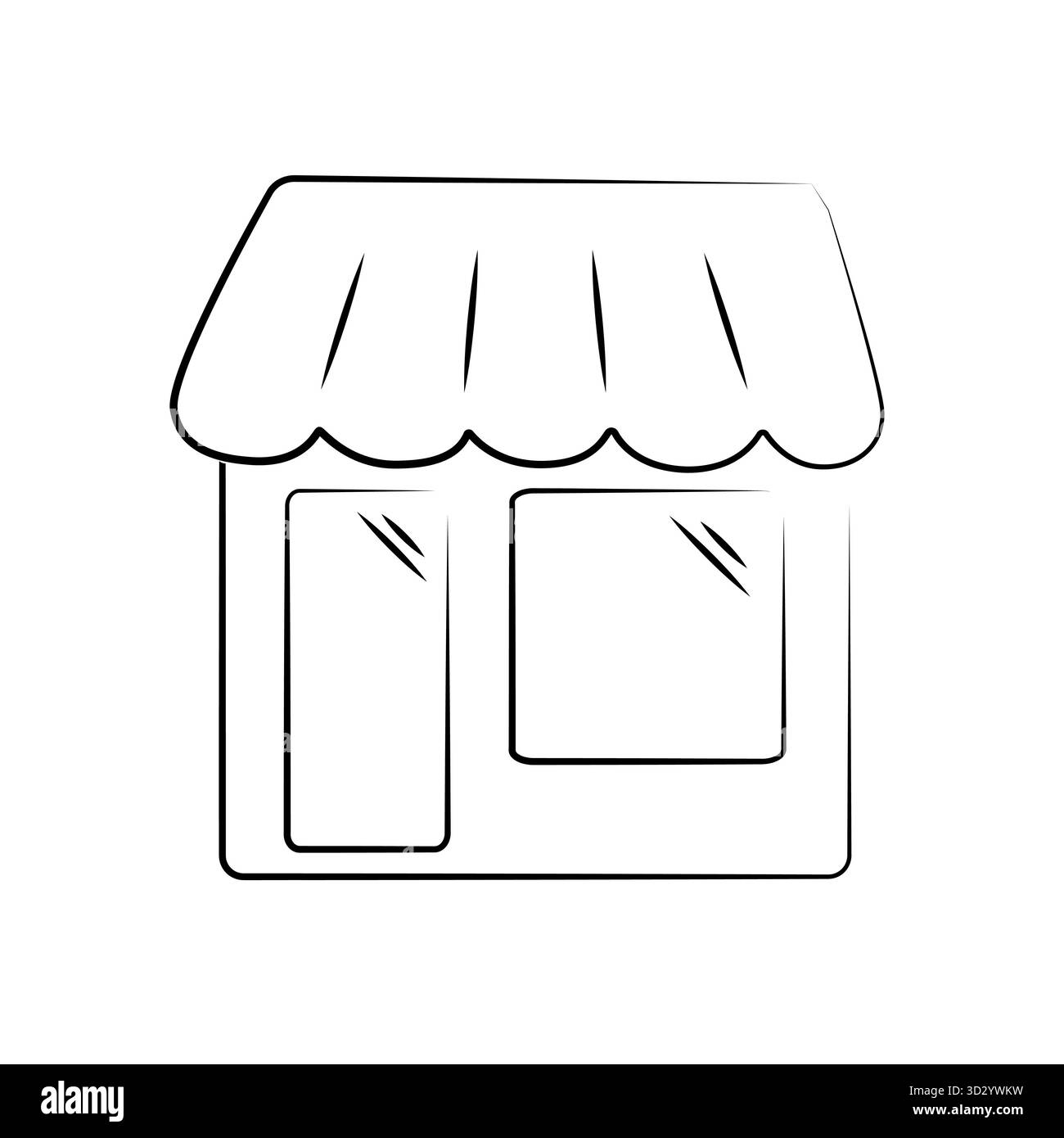 Minimalistic black and white storefront icon with canopy Stock Vector ...