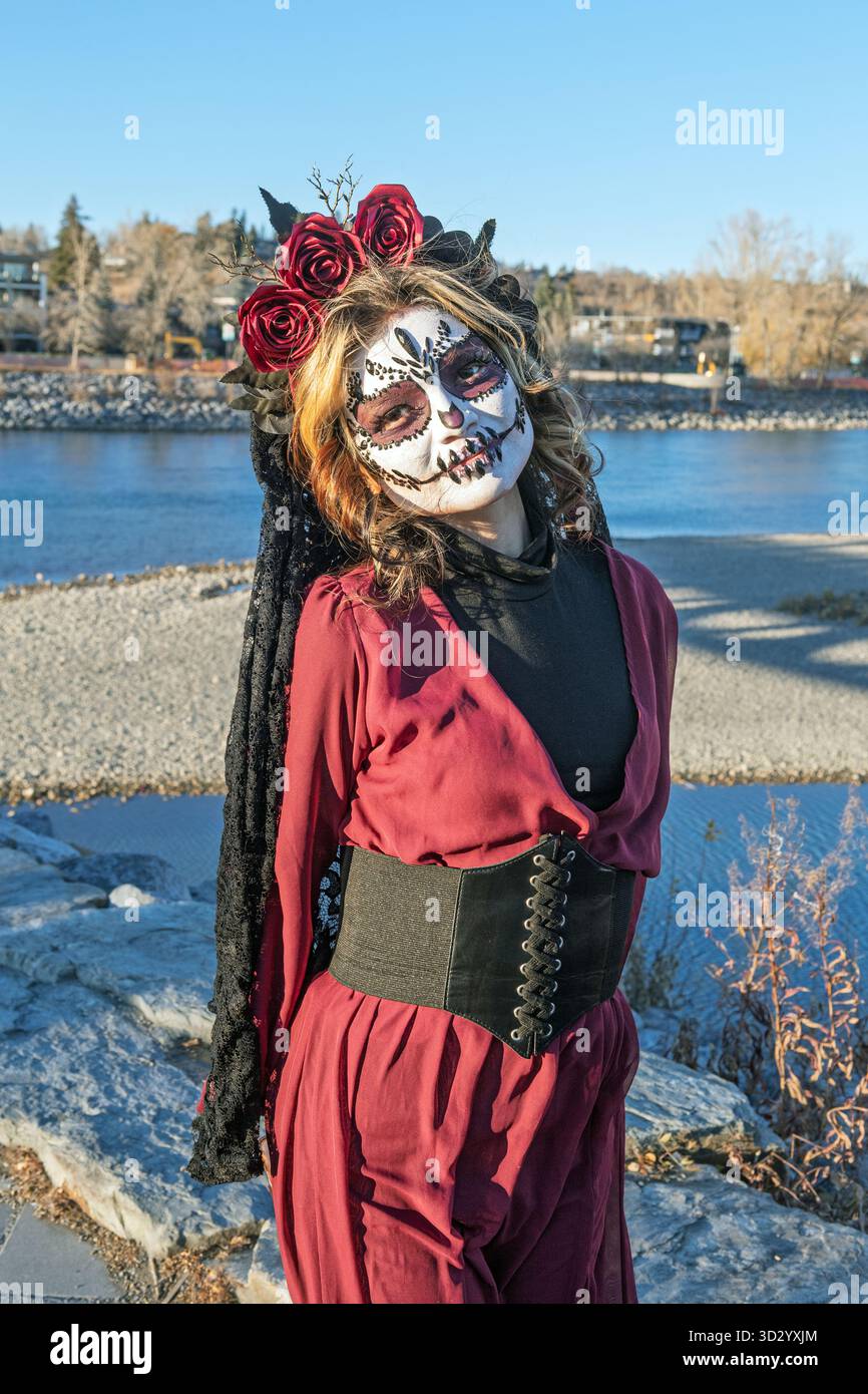 Dia de Muertos or Day of the Dead event in Calgary Alberta Canada Stock Photo