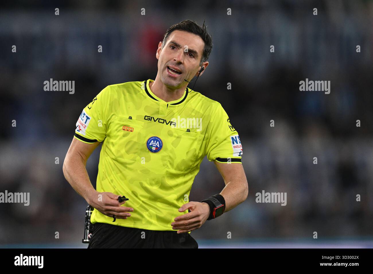 Olympic Stadium on November 3, 2025 in Rome, Italy. Referee Juan Luca ...