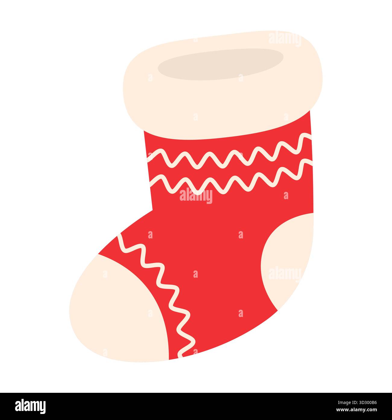 Christmas stocking. Isolated background. Flat style vector illustration. Stock Vector