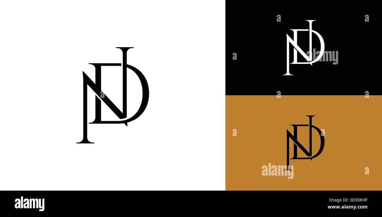 modern and Luxury ND logo design Stock Vector