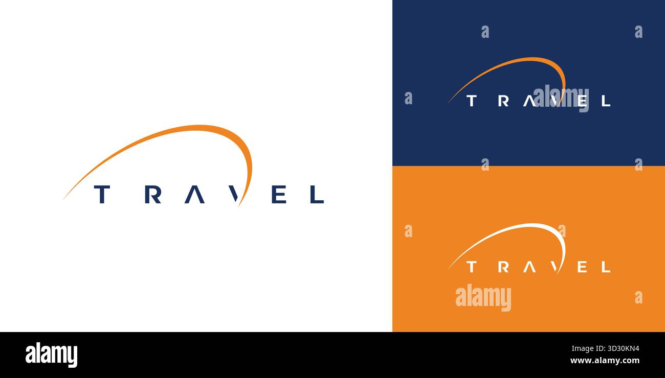Modern and unique travel logo design Stock Vector