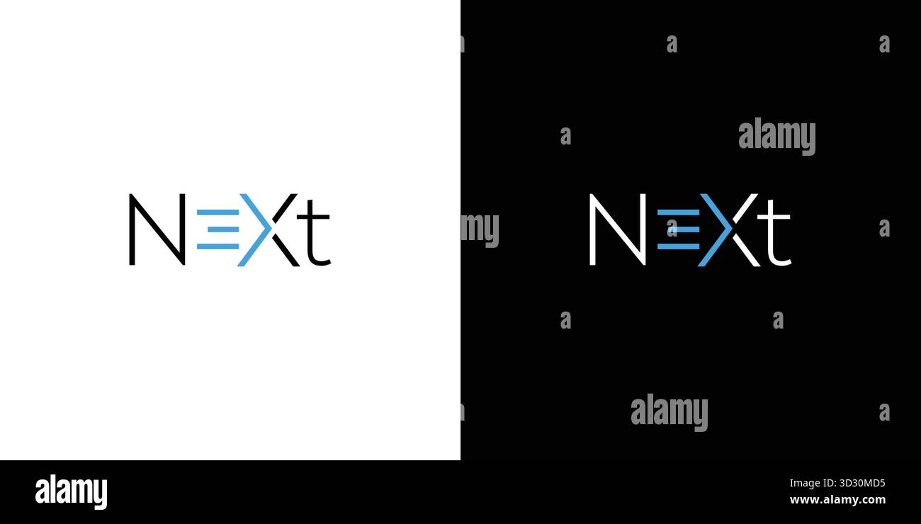 Simple and unique Next logo design Stock Vector