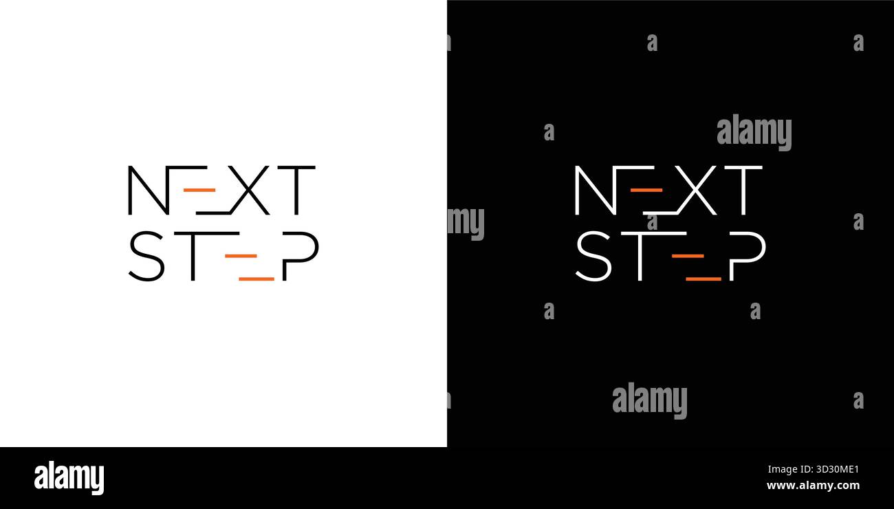 Unique and professional Next step logo design Stock Vector