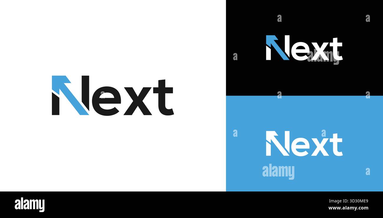 Modern and unique Next logo design Stock Vector