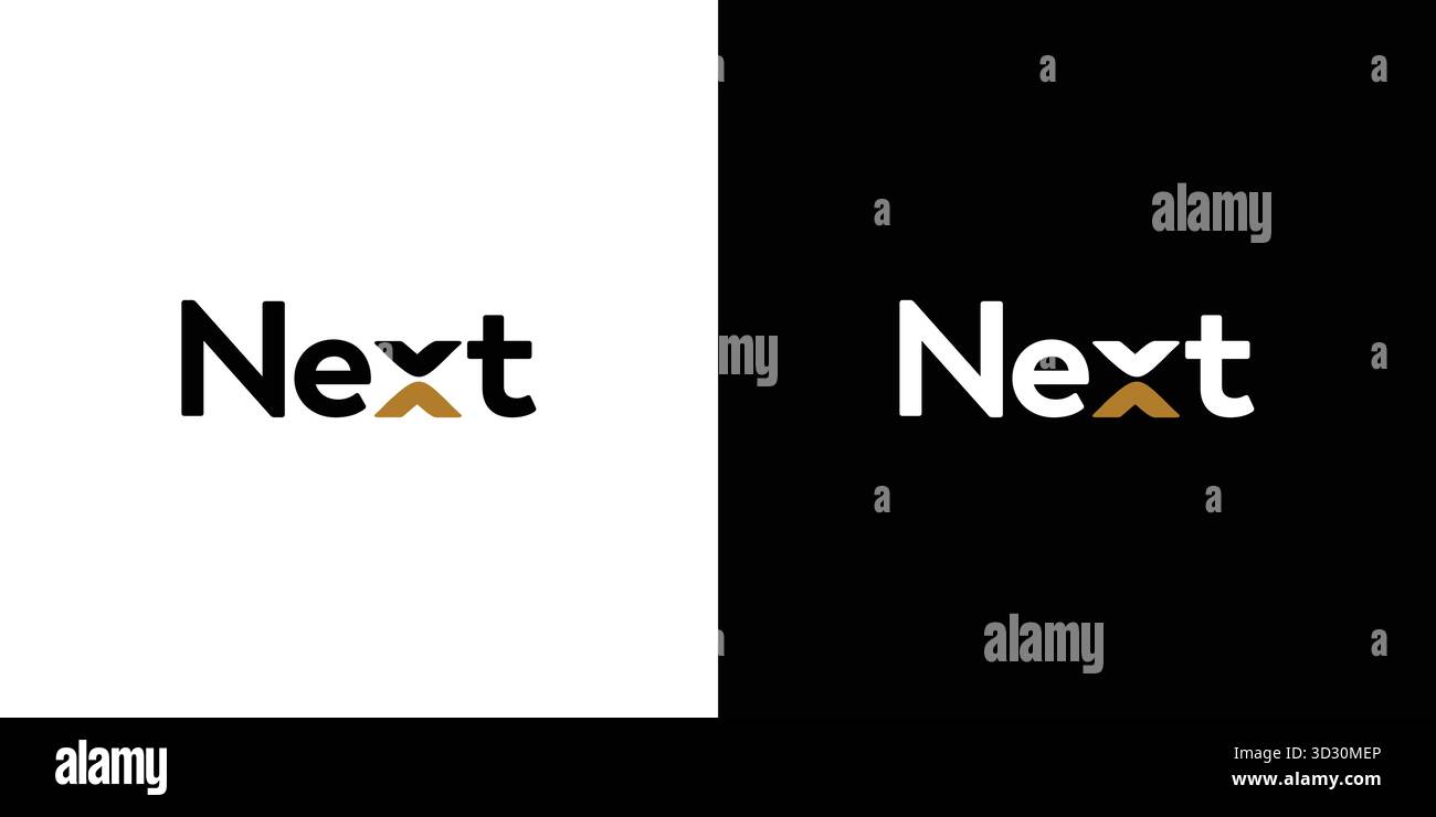 Unique and modern Next logo design Stock Vector