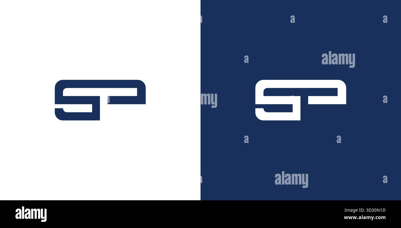 Modern and strong SP initials logo design Stock Vector