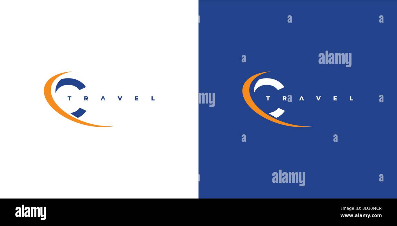 Modern and unique C  Travel logo design Stock Vector