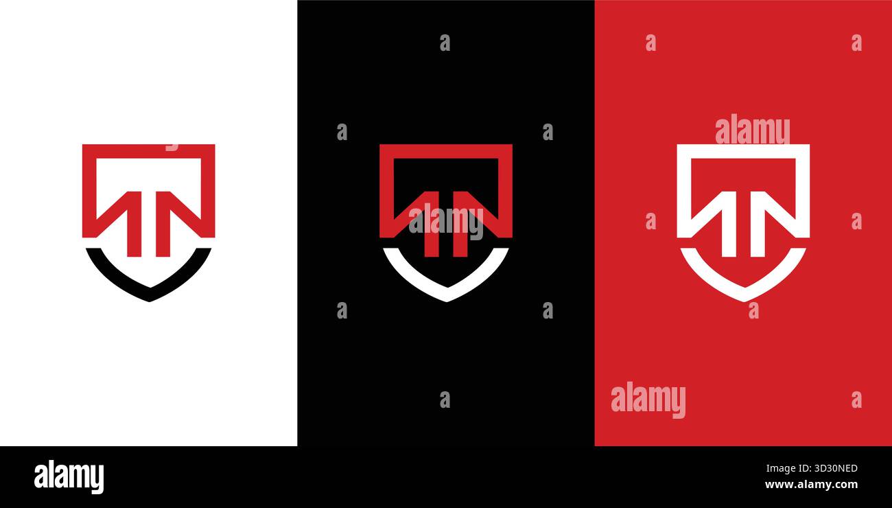 Modern and strong NN initial security logo design Stock Vector
