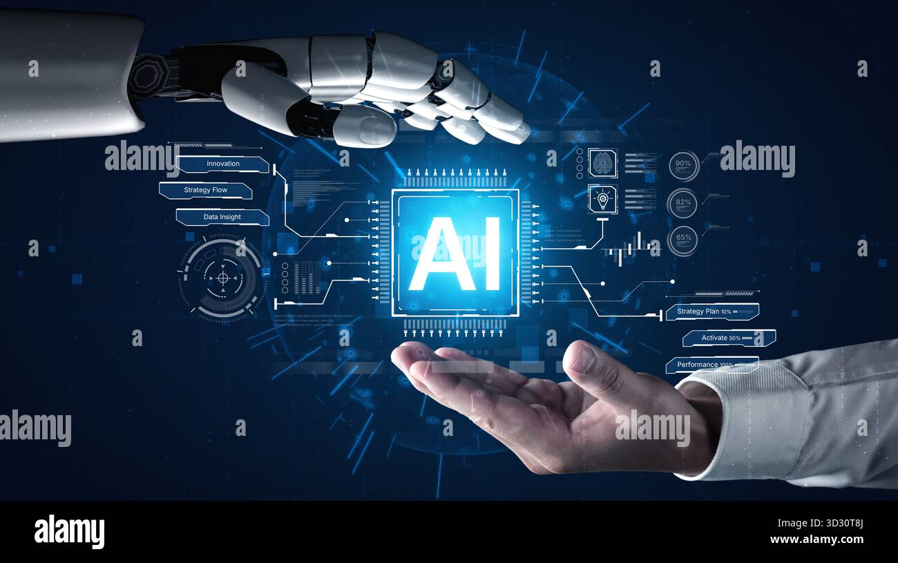 A generative AI assistant displays a dashboard for managing business ...