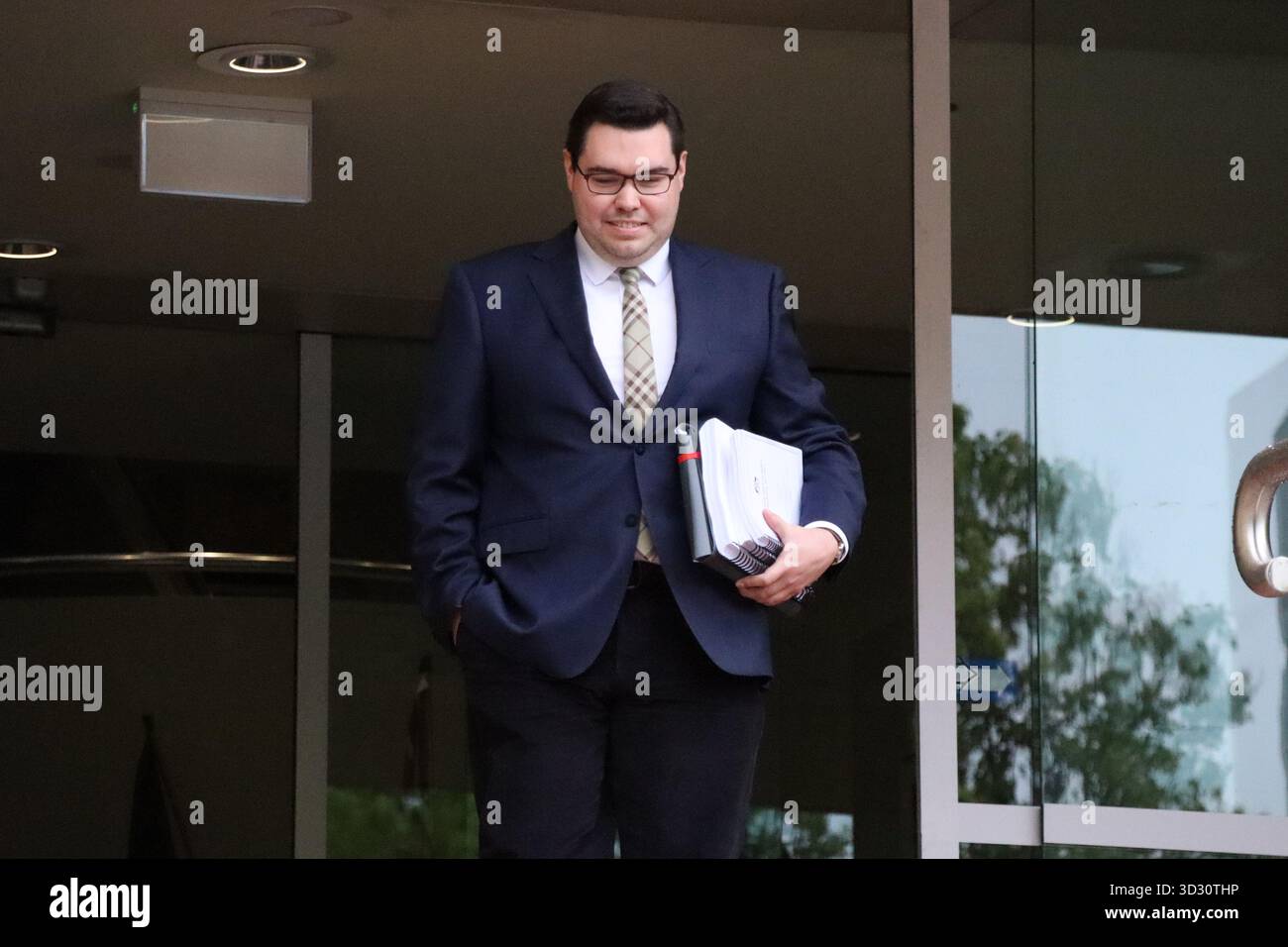 Bruce Lehrmann leaves the Federal Court of Australia in Hobart ...