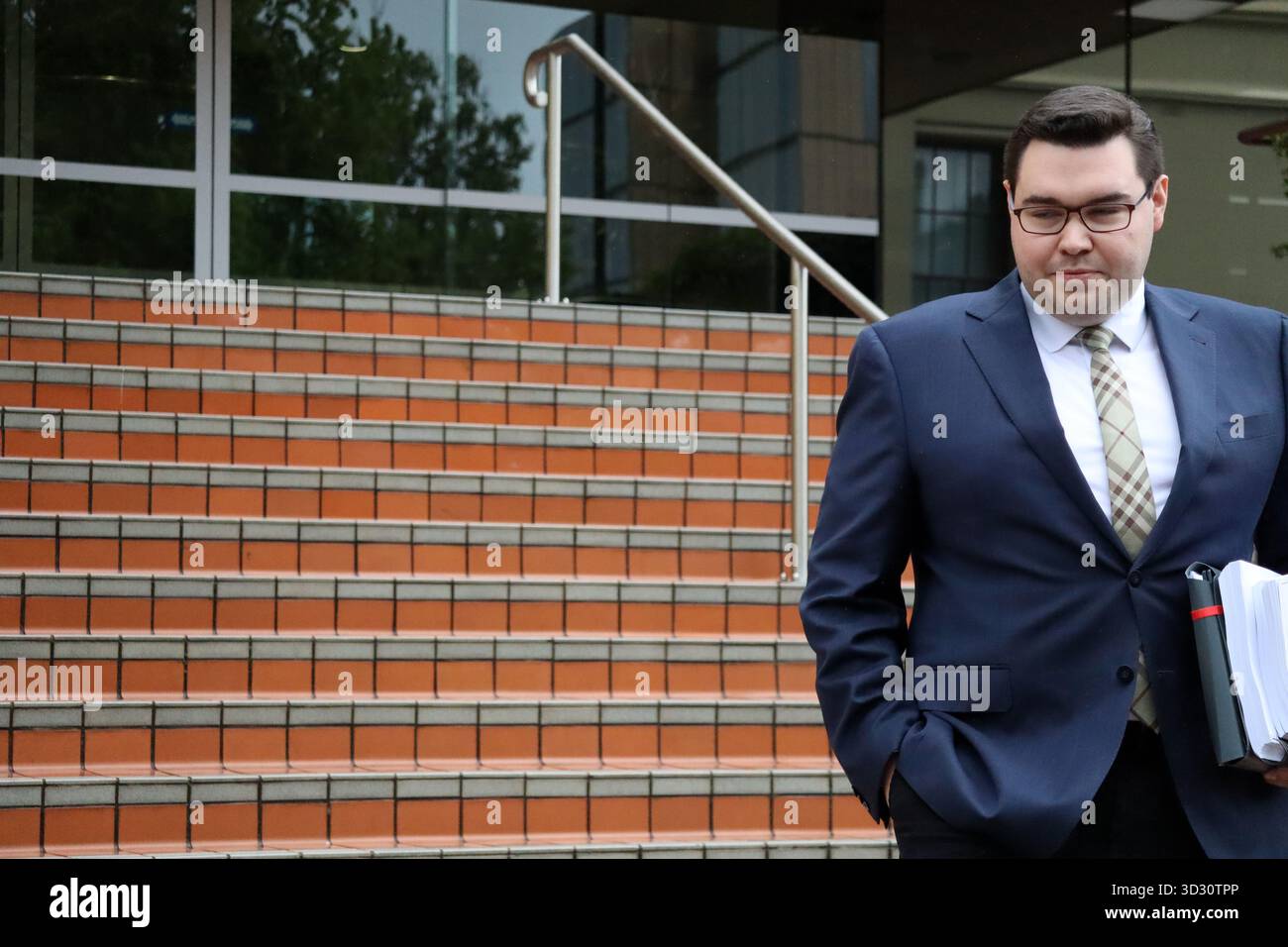 Bruce Lehrmann leaves the Federal Court of Australia in Hobart ...