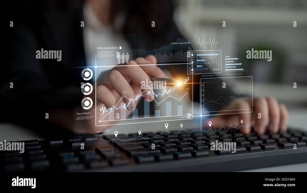 High-tech data visualization dashboard for analytics and performance ...
