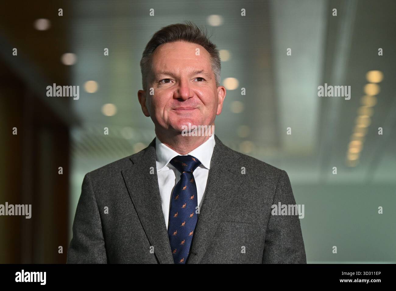 Australian Energy Minister Chris Bowen speaks to the media during a ...