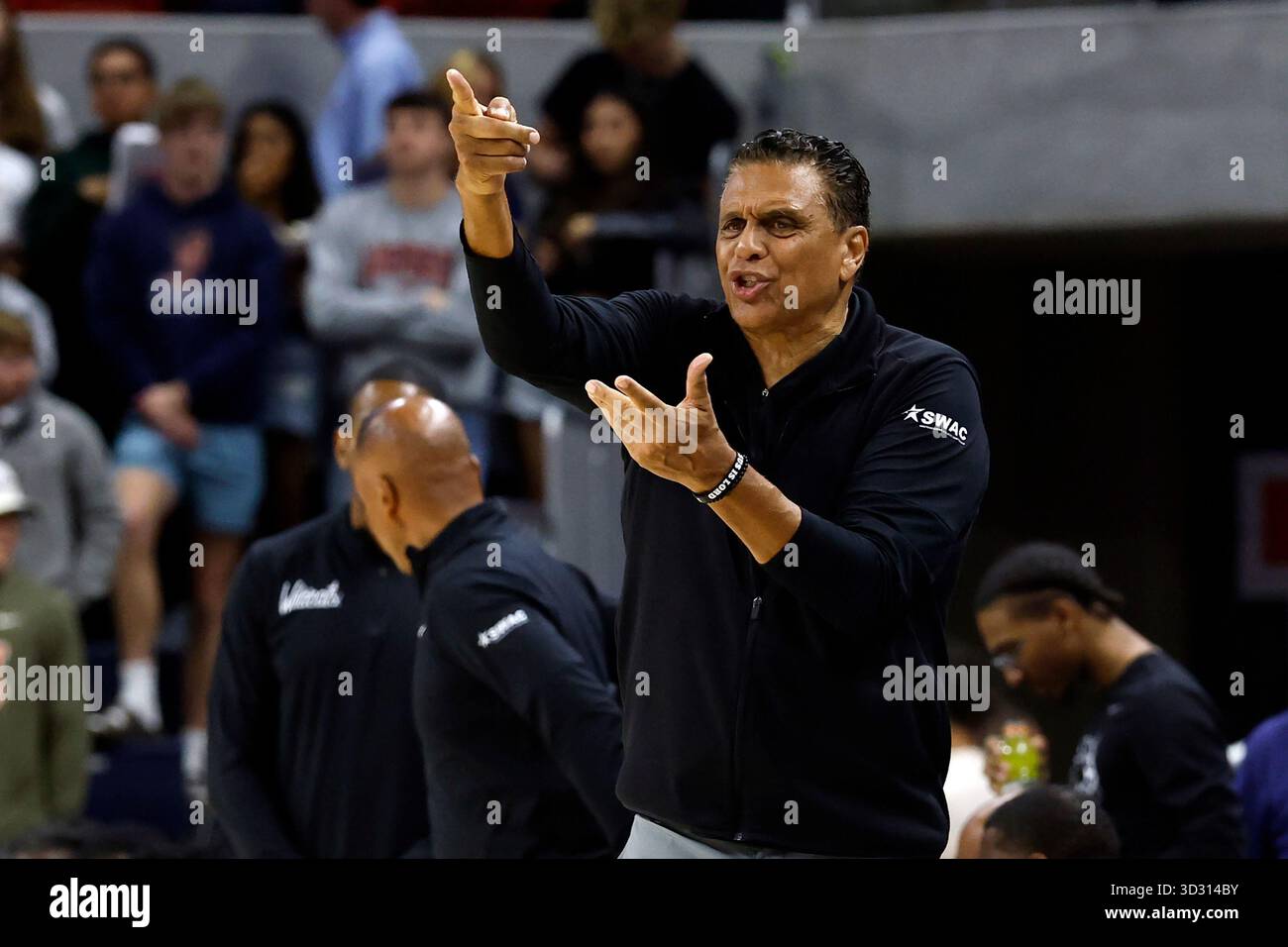 Bethune-Cookman head coach Reggie Theus reacts to a call during the