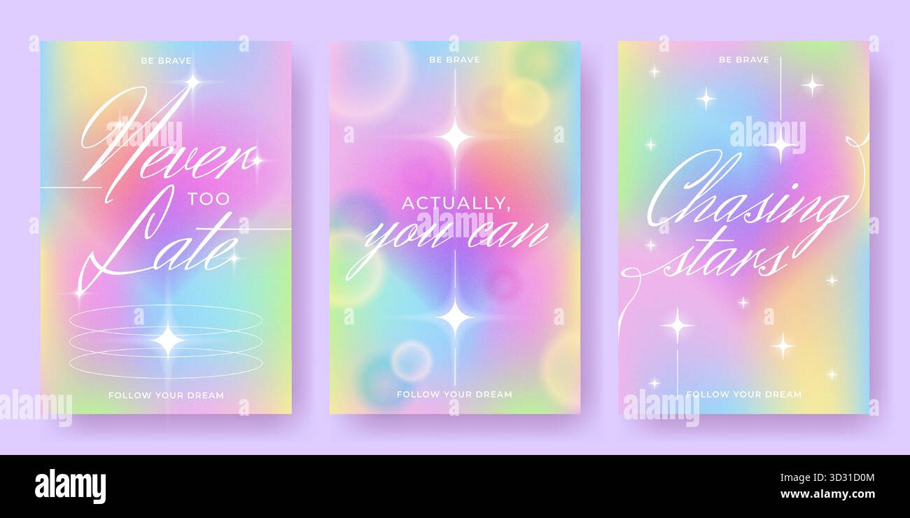 Y2k gradient poster backgrounds with rainbow pastel aesthetic and ...