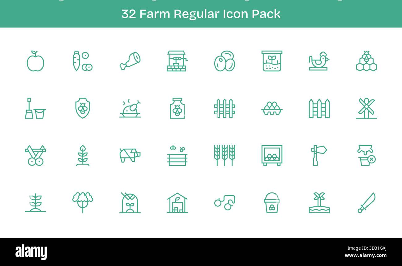 Explore 32 Regular Line-style vector icons inspired by Farm. Perfect ...