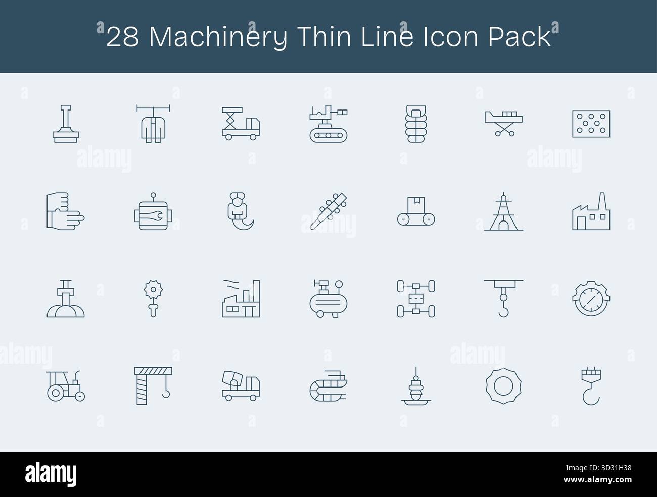 Professionally designed 28 icons in Thin Line style, capturing the ...