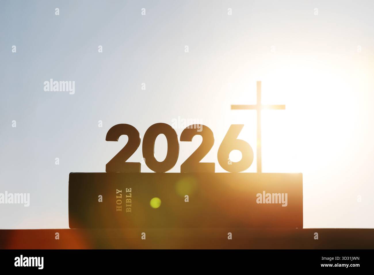 New Year's sunrise in 2026, with the bright rising sun and the Holy ...