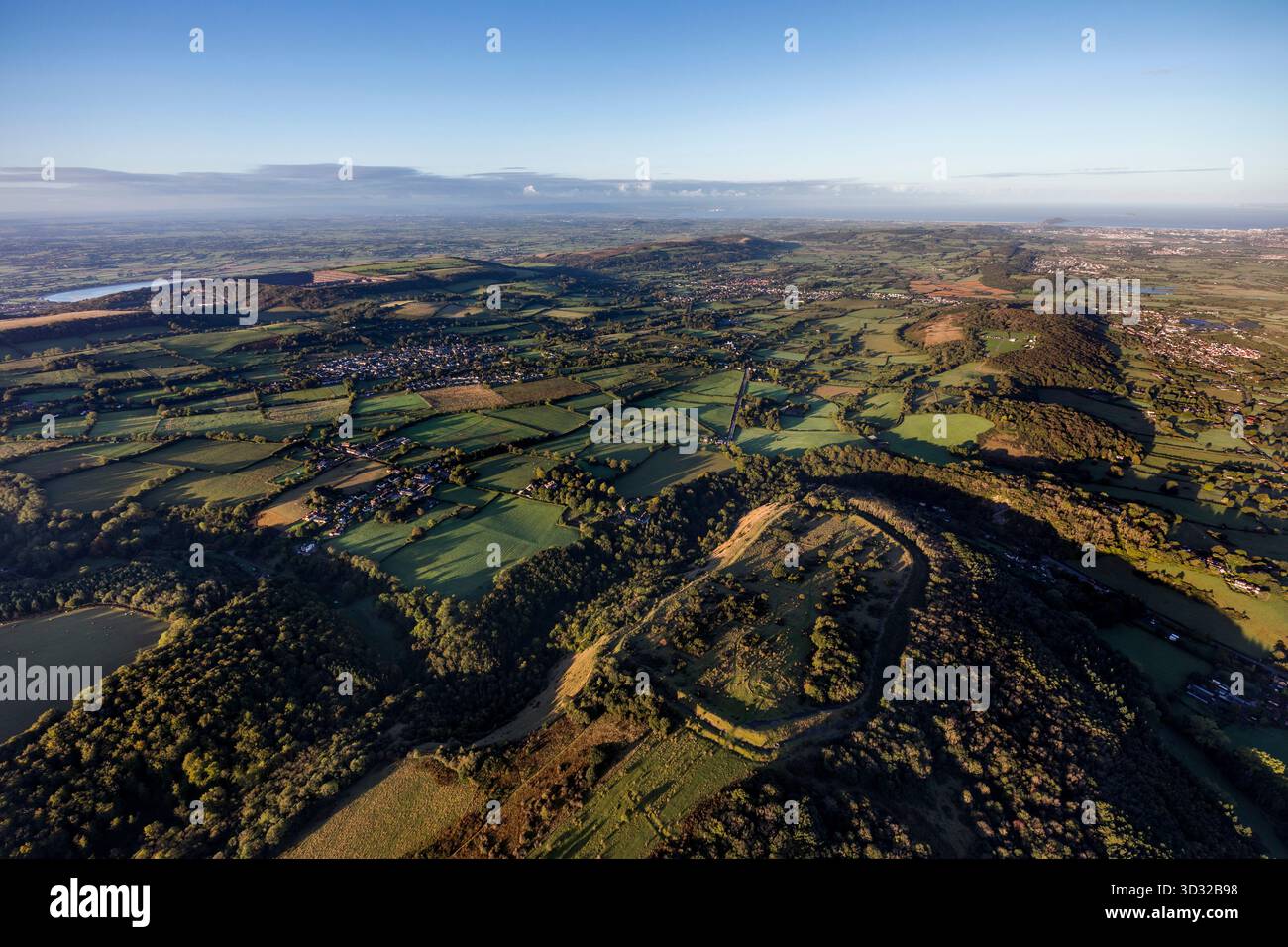 Mendips View From a Hot Air Balloon; Somerset; UK Stock Photo