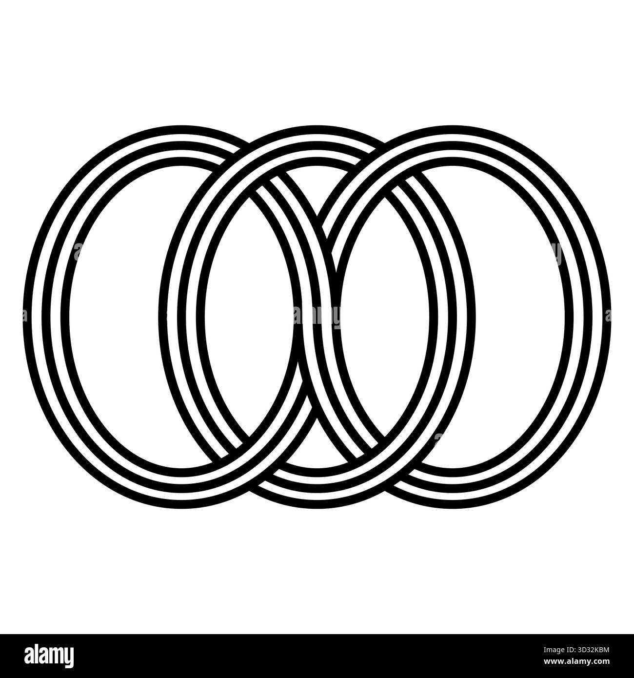 Three Interlocking Rings, Geometric Symbol of Unity and Balance Stock ...