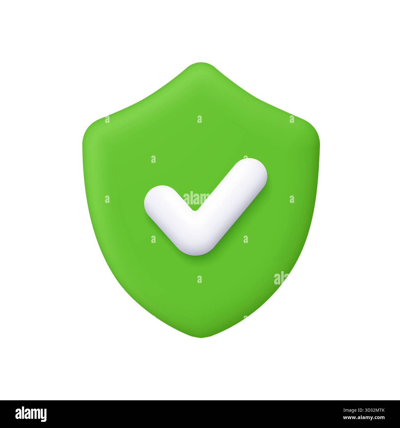 Green shield with white check mark. Cybersecurity, antivirus, data ...