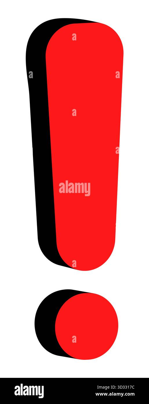Bold red exclamation and question marks on white background Stock Vector