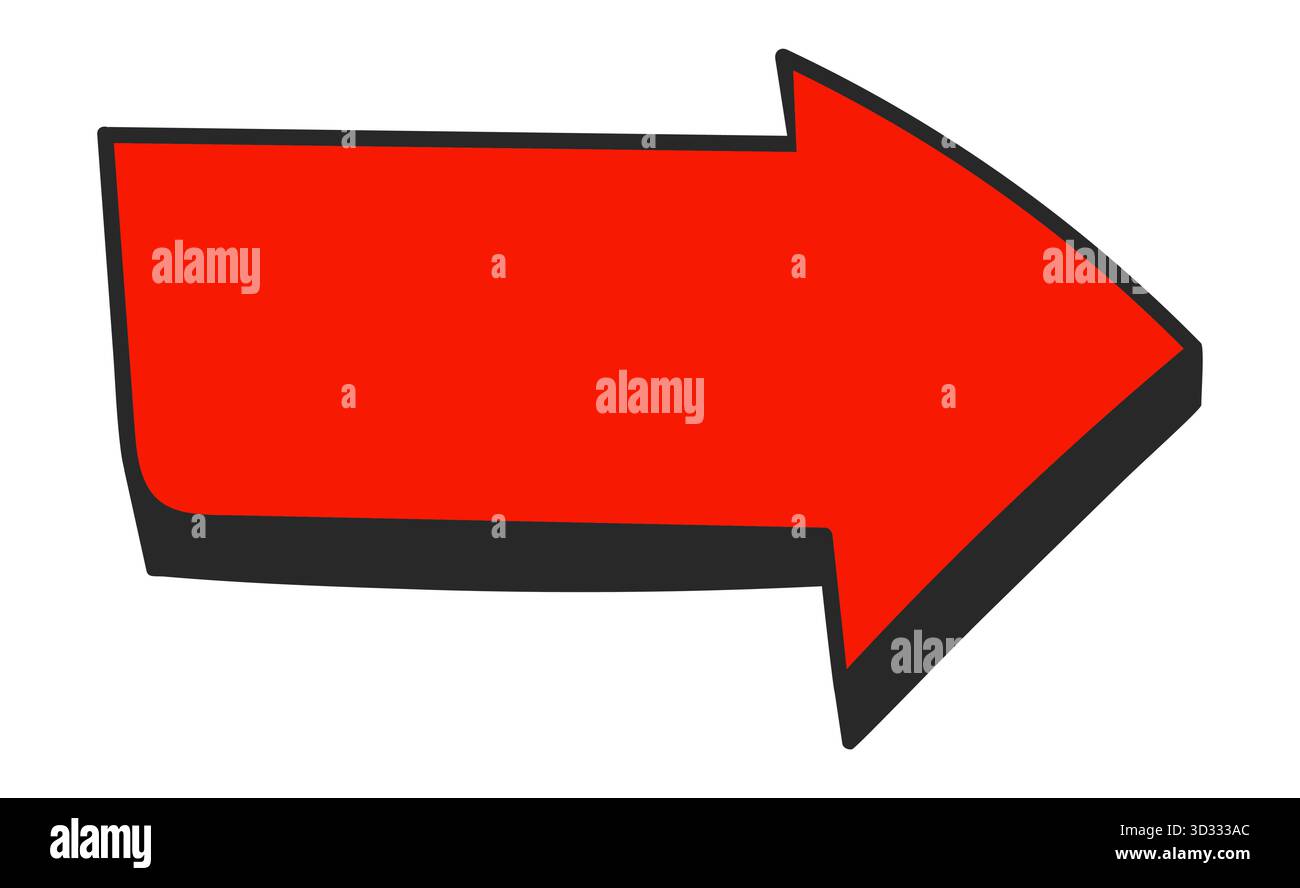 A bold red hand drawn arrow pointing to the right Stock Vector Image ...