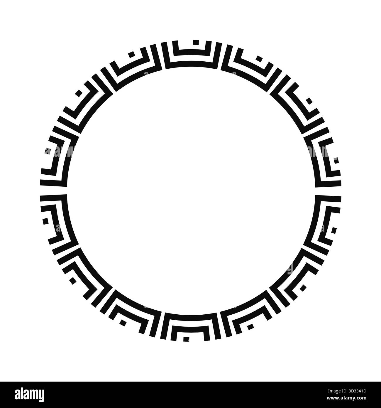 Greek patterned frame design in circular shape for decorative use Stock Vector