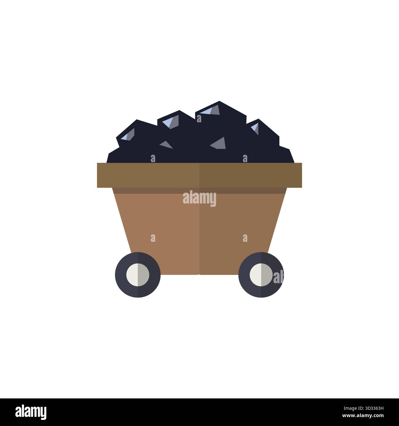 Coal trolley graphic design. Icon design. Vector illustration Stock Vector
