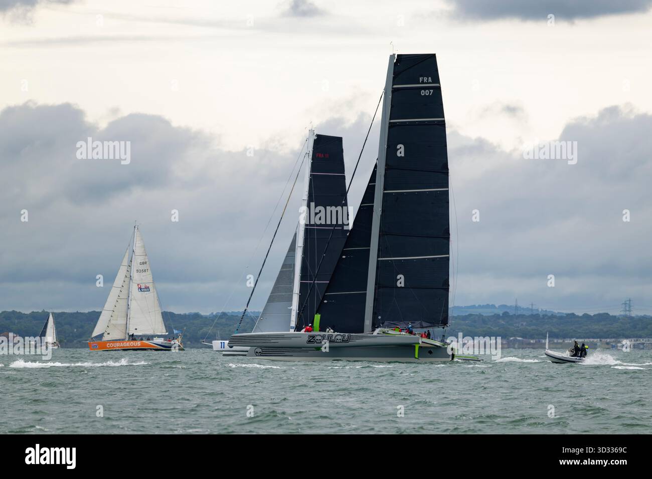 Zoulou a high performance MOD70 Racing Trimaran storming West along the ...