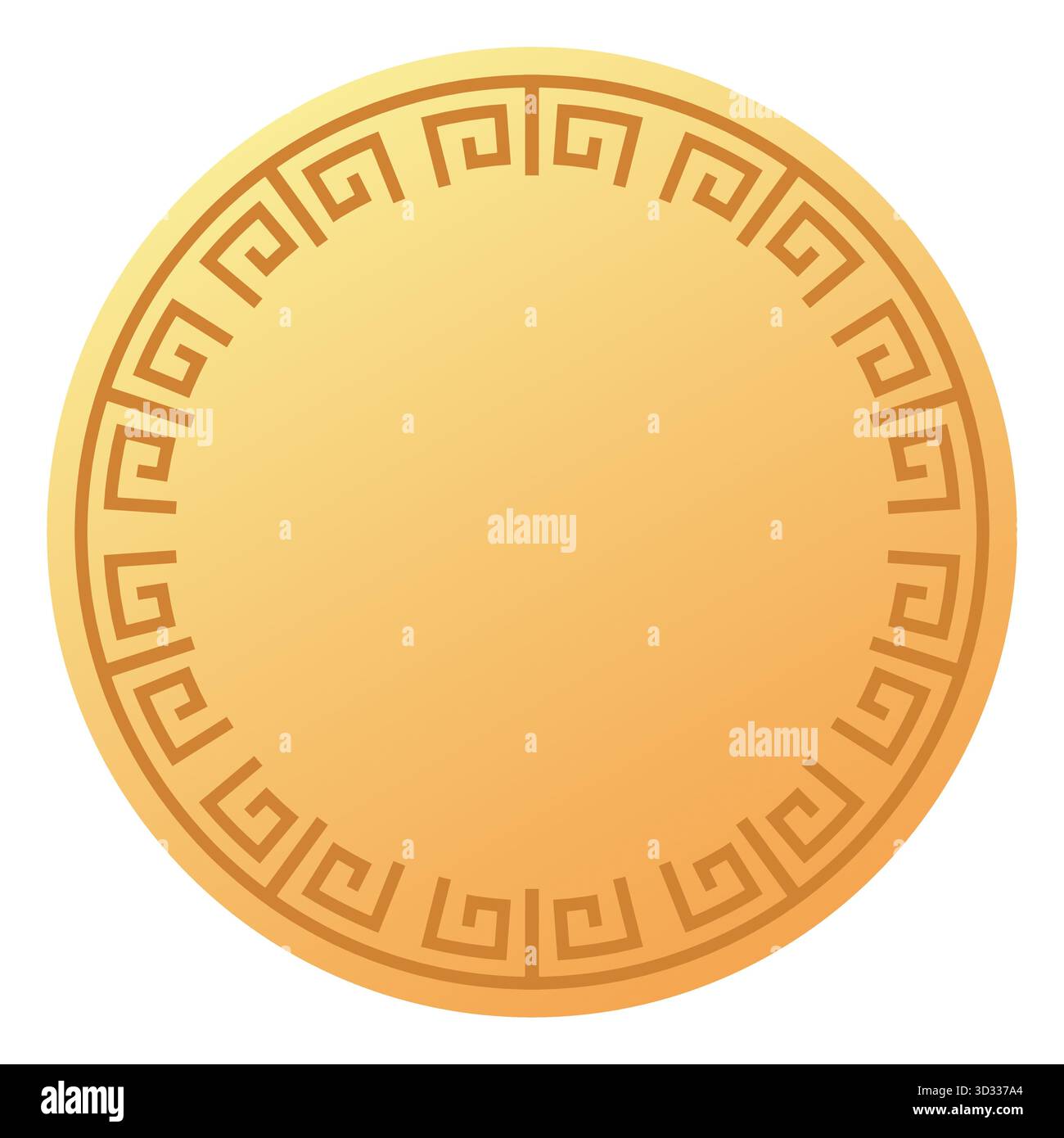 Decorative circular frame with greek key design for elegant borders Stock Vector