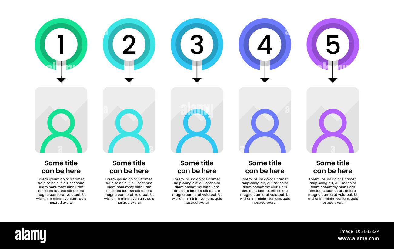 Infographic template with 5 options or steps. Can be used for workflow ...
