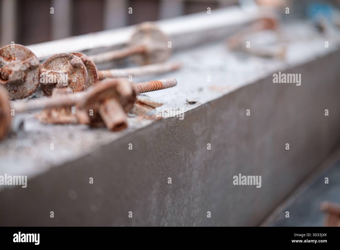 Concrete foundation close-up Stock Photo