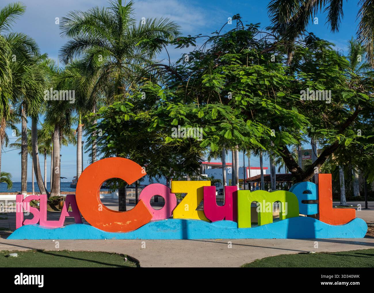 Isla Cozumel Sign in Cozumel Mexico Stock Photo
