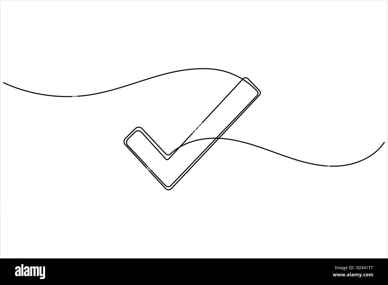 Check mark continuous one line drawing minimal design illustration Stock Vector