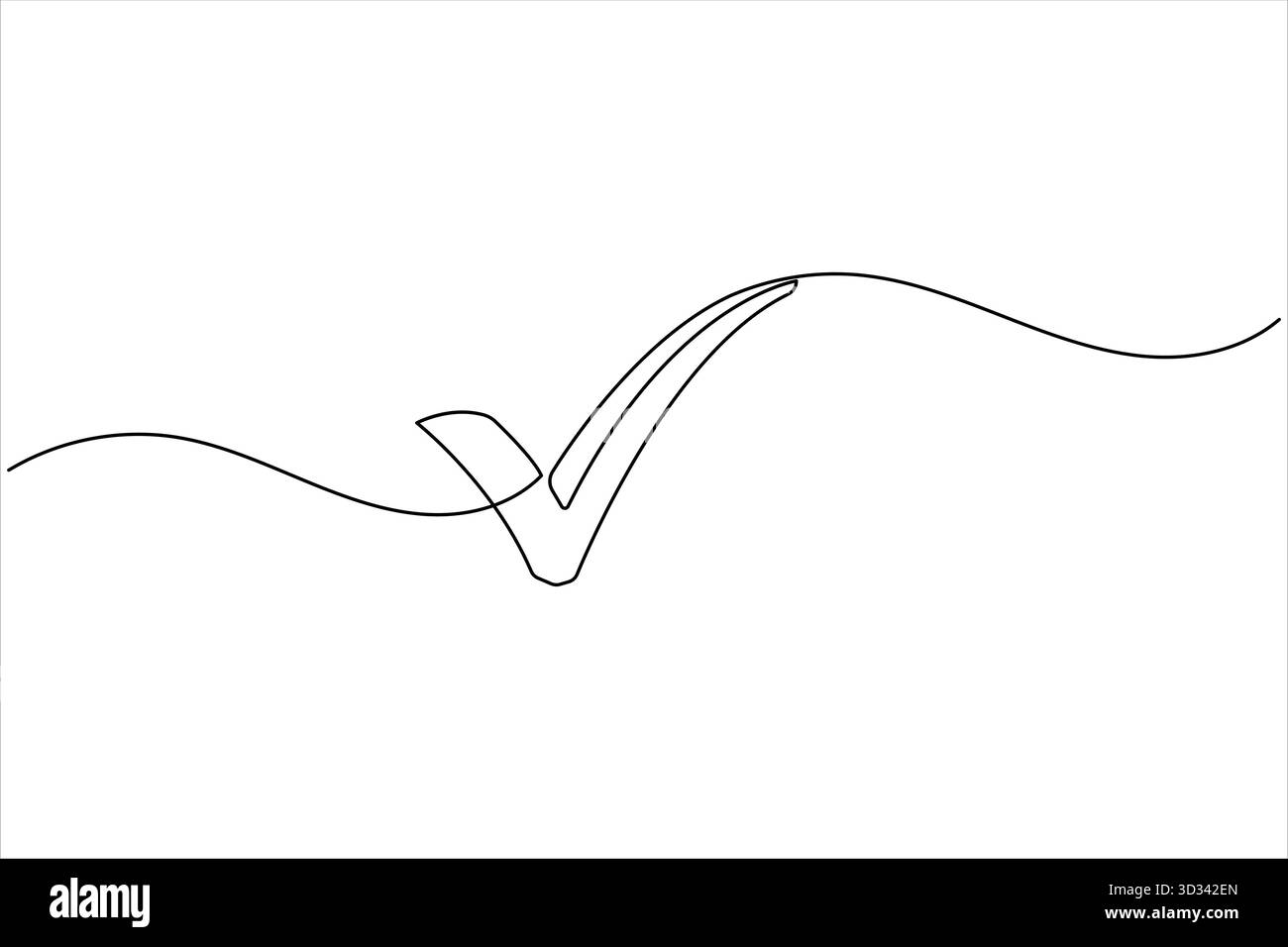 Check mark continuous one line drawing minimal design illustration Stock Vector