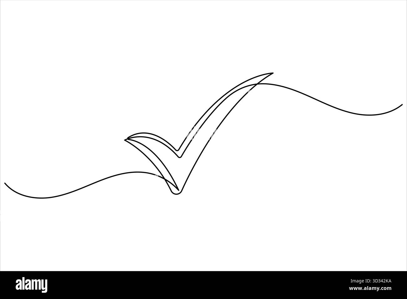 Check mark continuous one line drawing minimal design illustration Stock Vector